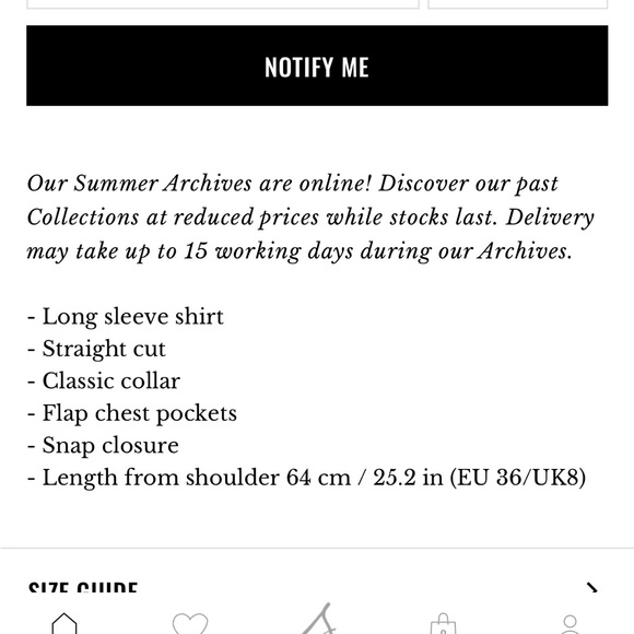 Sezane Davania Blue Snaps Button Down Shirt Size 4 - Picture 7 of 8